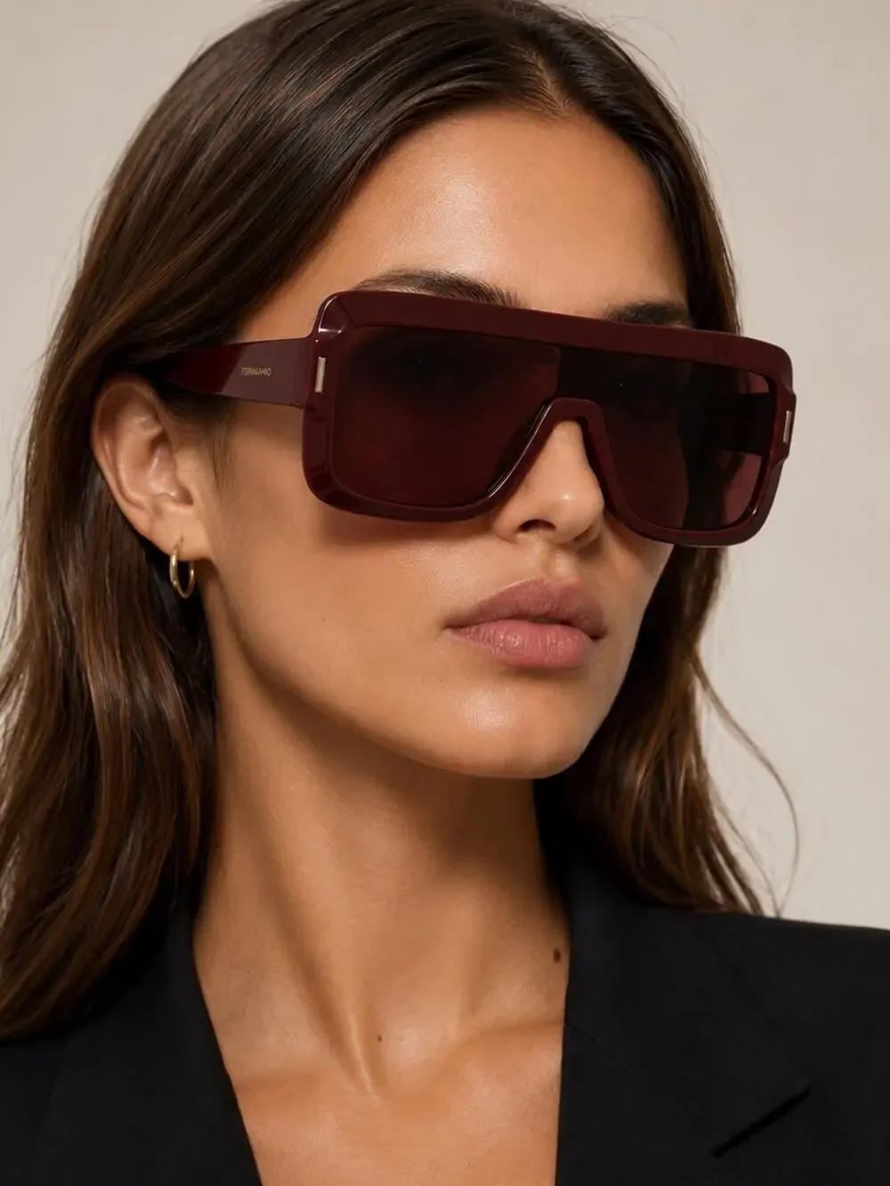 New Salvatore Ferragamo SF2061SE 606 Oversized Shield Sunglasses Burgundy